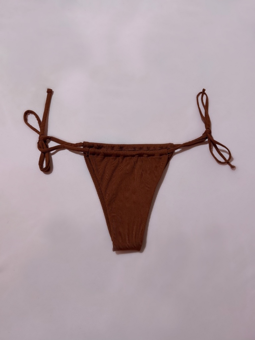 Rust Brown Scrunched Ruffle Bikini Set - Picture 3 of 4